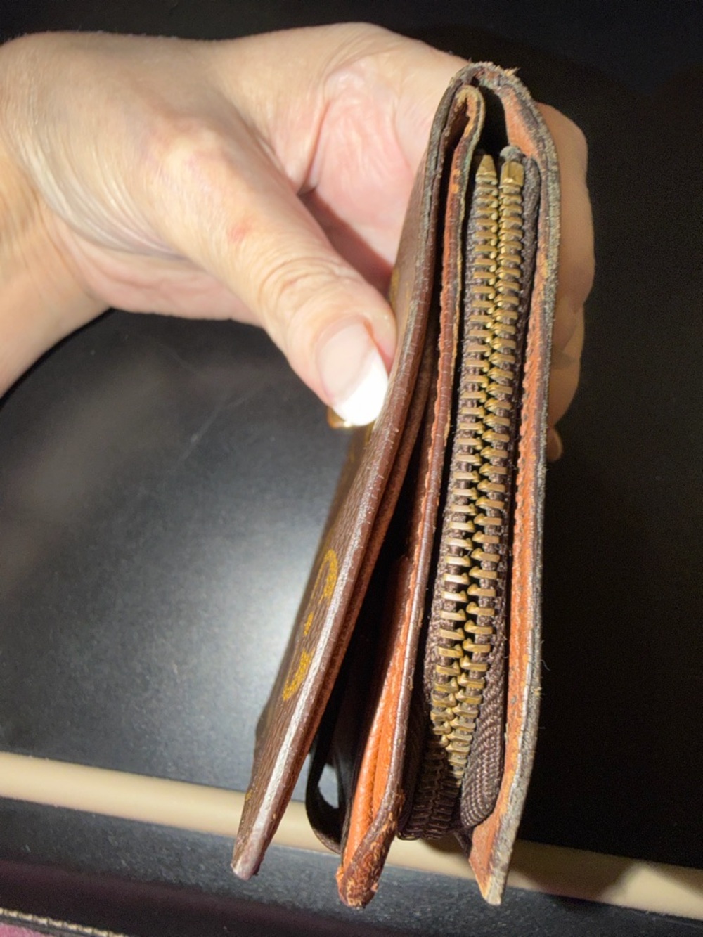 Louis Vuitton Textured Leather Wallet in Cognac - Picture 8 of 15